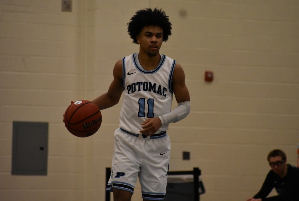Potomac sophomore Kyle Honore was four-of-five from three-point range on the evening.
