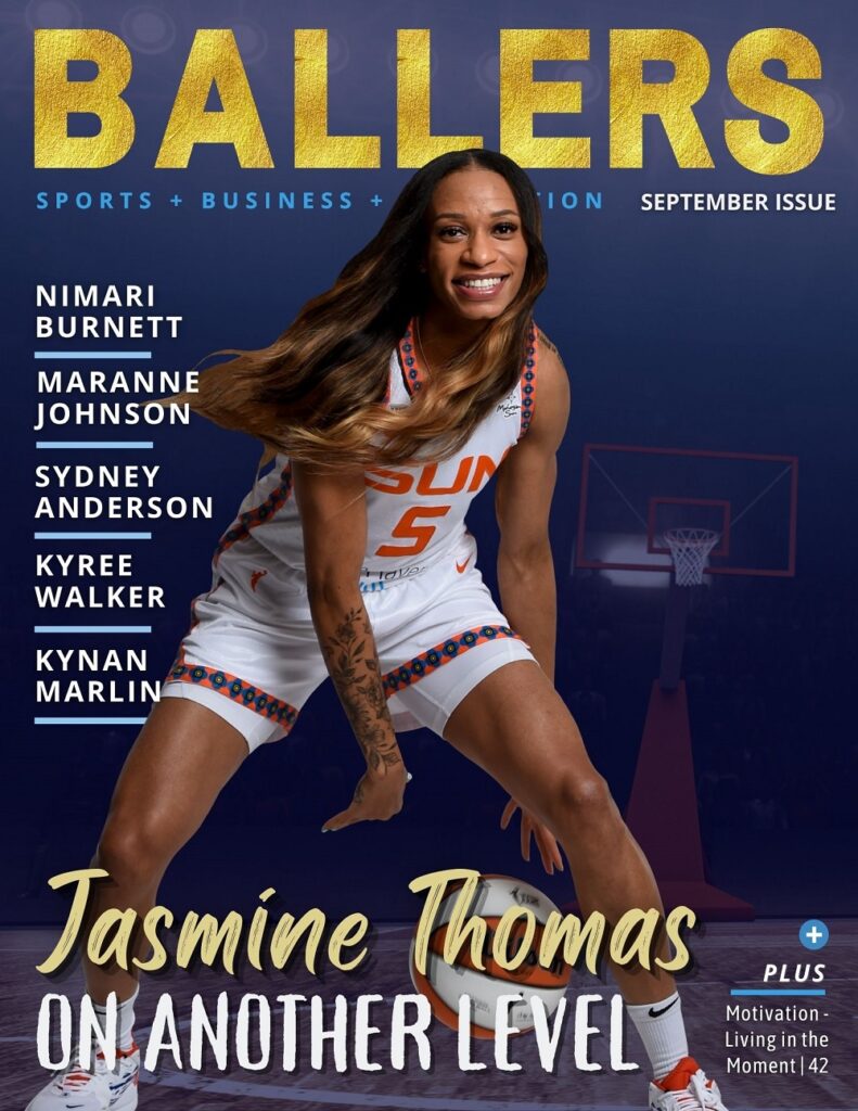 Oakton grad Jasmine Thomas, pictured on the cover of Ballers Magazine, credits her parents for instilling her work ethic.