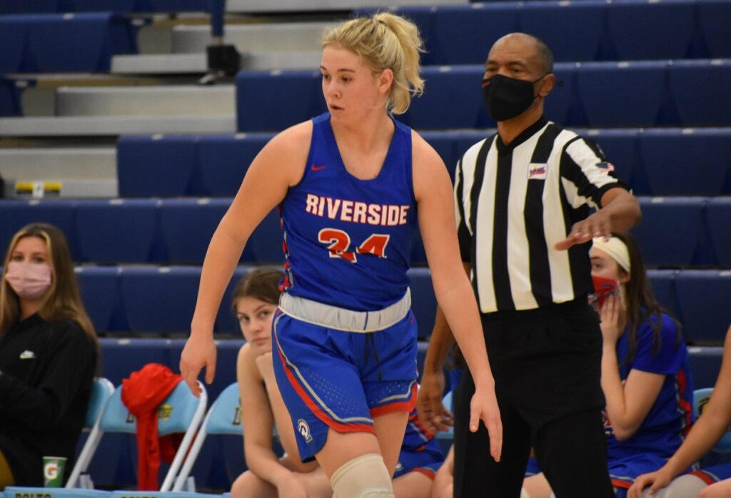 Riverside's Kaylie Avvisato (22 points) was able to get out in transition and provide key buckets for her squad.