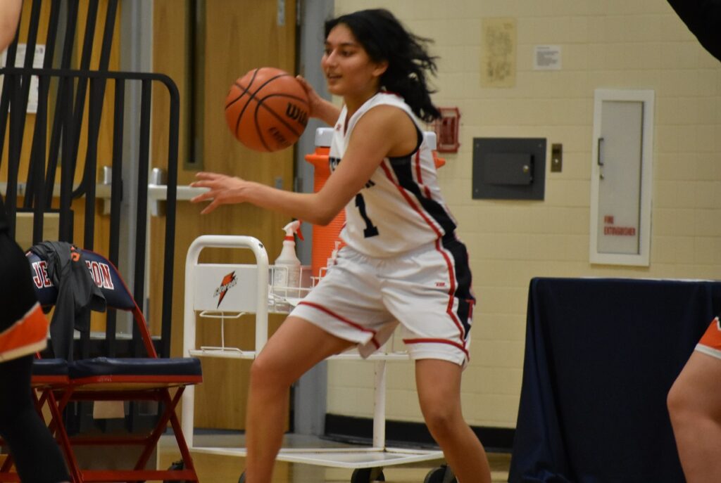 TJ's Tanvi Bhave (team-high 16 points) helped spark TJ's run with three quick baskets.