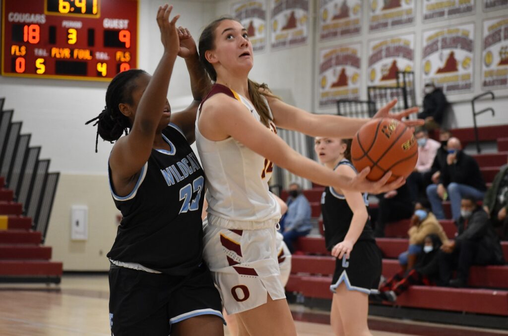 Junior Maddie Kinsel owned the boards against Centreville, pulling down 22 rebounds.