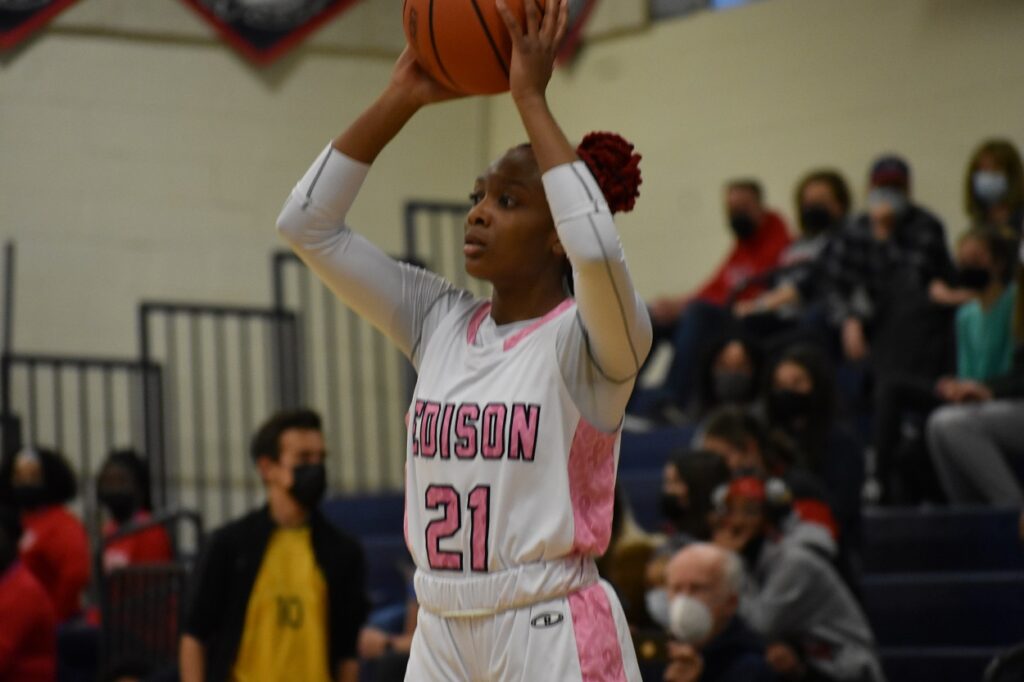 Edison's Toni McCare, the co-Player of the Year in the National, led the Eagles with 18 points.
