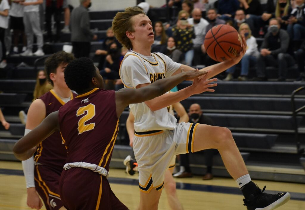 Loudoun County's Jack West, shown here on offense, also stepped up on defense Wednesday night.